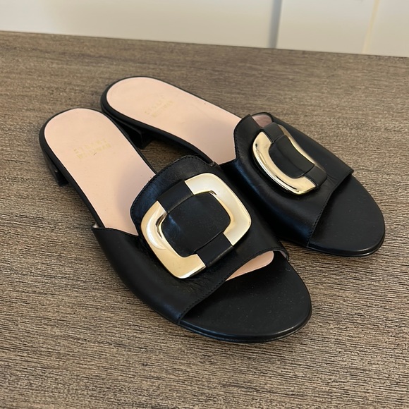 Stuart Weitzman Shoes - Stuart Weitzman Odeon leather slip on slides sandals size 8